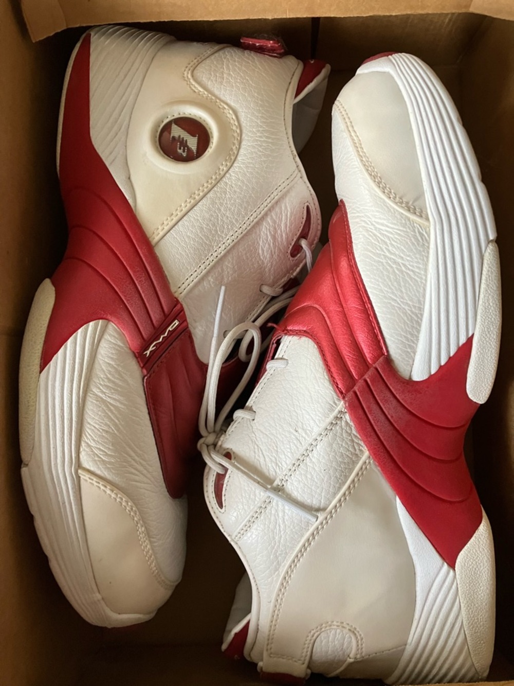 OG 2002 Allen Iverson Reebok Answer 5 red white basketball shoes size 11 vintage